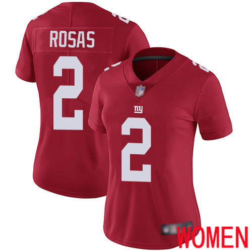 Women New York Giants #2 Aldrick Rosas Red Limited Red Inverted Legend Football NFL Jersey->women nfl jersey->Women Jersey